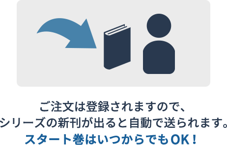 ご注文は登録されますので、シリーズの新刊が出ると自動で送られます。スタート巻はいつからでもOK！